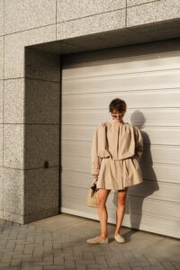 BEIGE HEAVEN COSTUME • костюм из микрозамшевого хлопка нежный бежевый - 57168