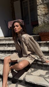 BEIGE HEAVEN COSTUME • костюм из микрозамшевого хлопка нежный бежевый - 57173