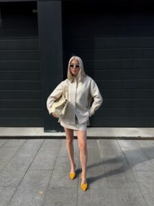 Костюм из натуральной кожи Latte - 57888