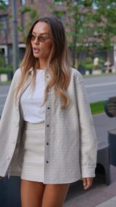 Костюм из натуральной кожи Latte - 57895