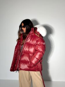 Пуховик silky matt cherry - 58876